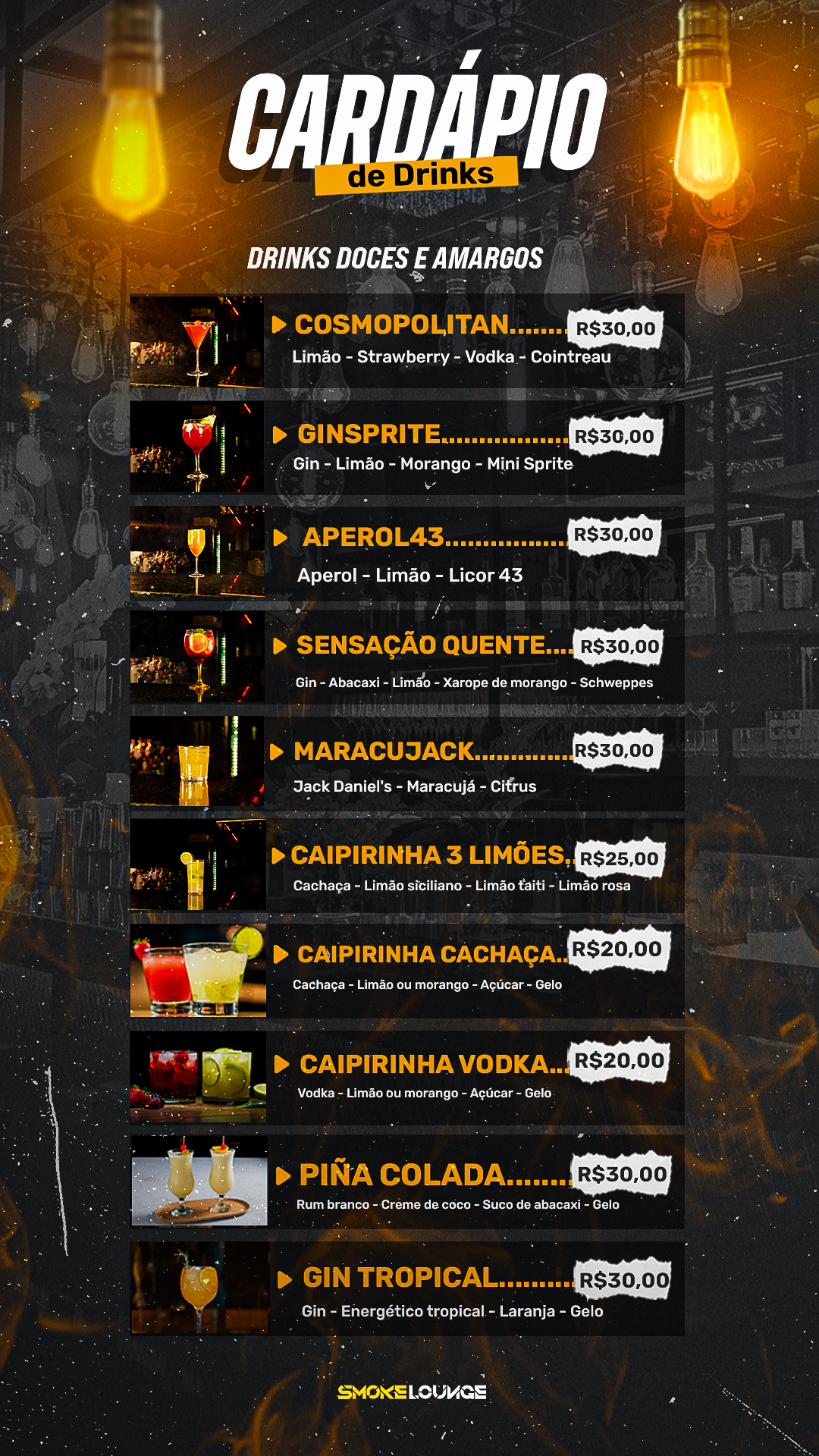 Cardápio de Drinks Smoke Lounge - Página 02